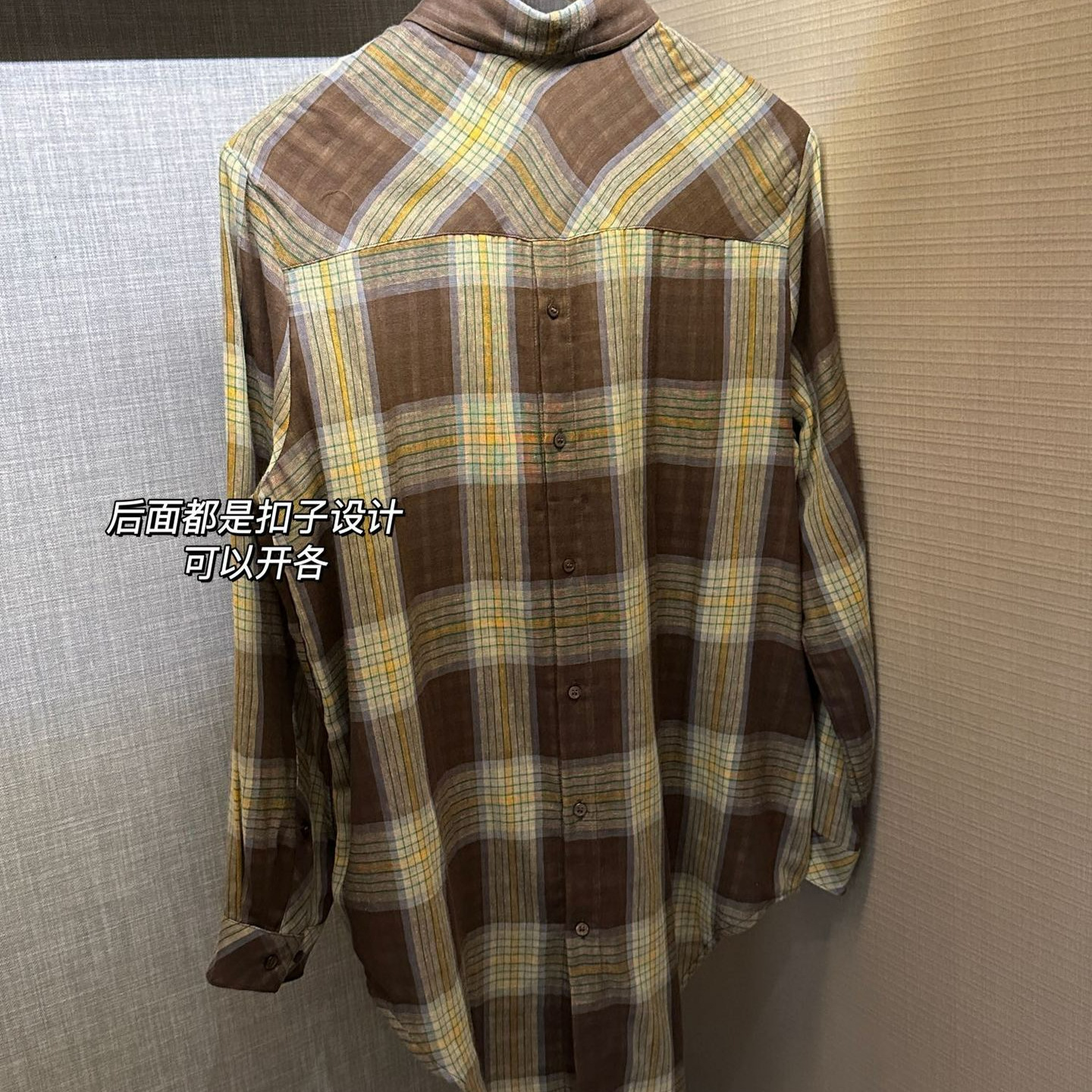 가방 Y 옷깃 앞 짧은 뒤 긴 멀티 착용 방법 더블 플래켓 매듭 체크 느슨한 여성용 셔츠 12A1601