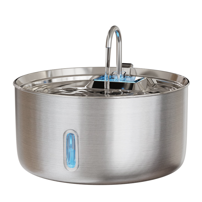 Gran capacidad de acero inoxidable con ventana para mascotas fabricantes de productos explosivos transfronterizos para gatos y perros agua potable automática