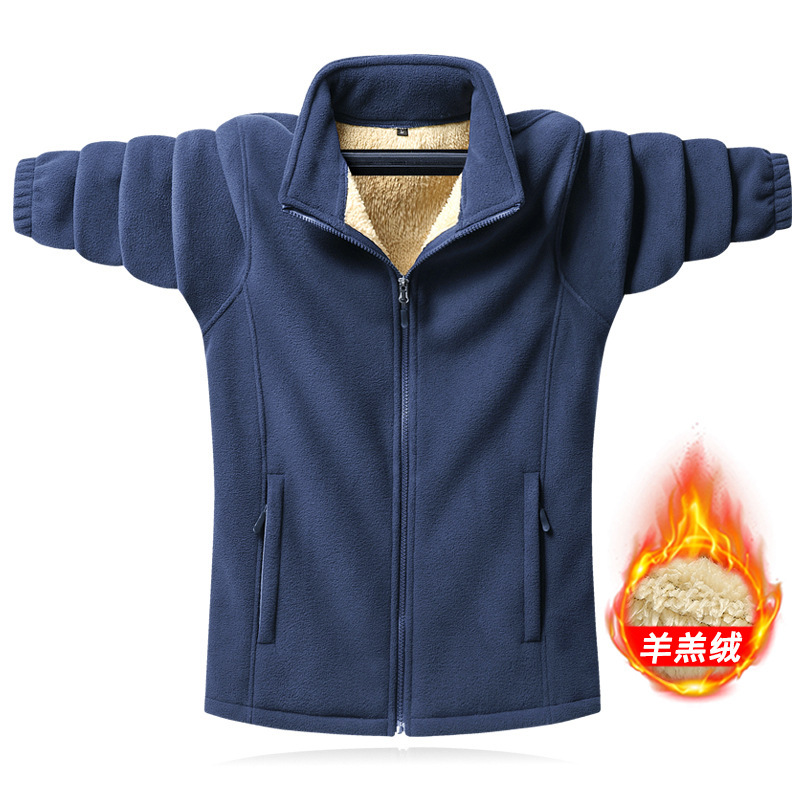 M-8XL Explosions Autumn and Winter Fleece Jacket Men's fleece-lined Thickened Collar Fleece plus size Lambskin Jacket Top