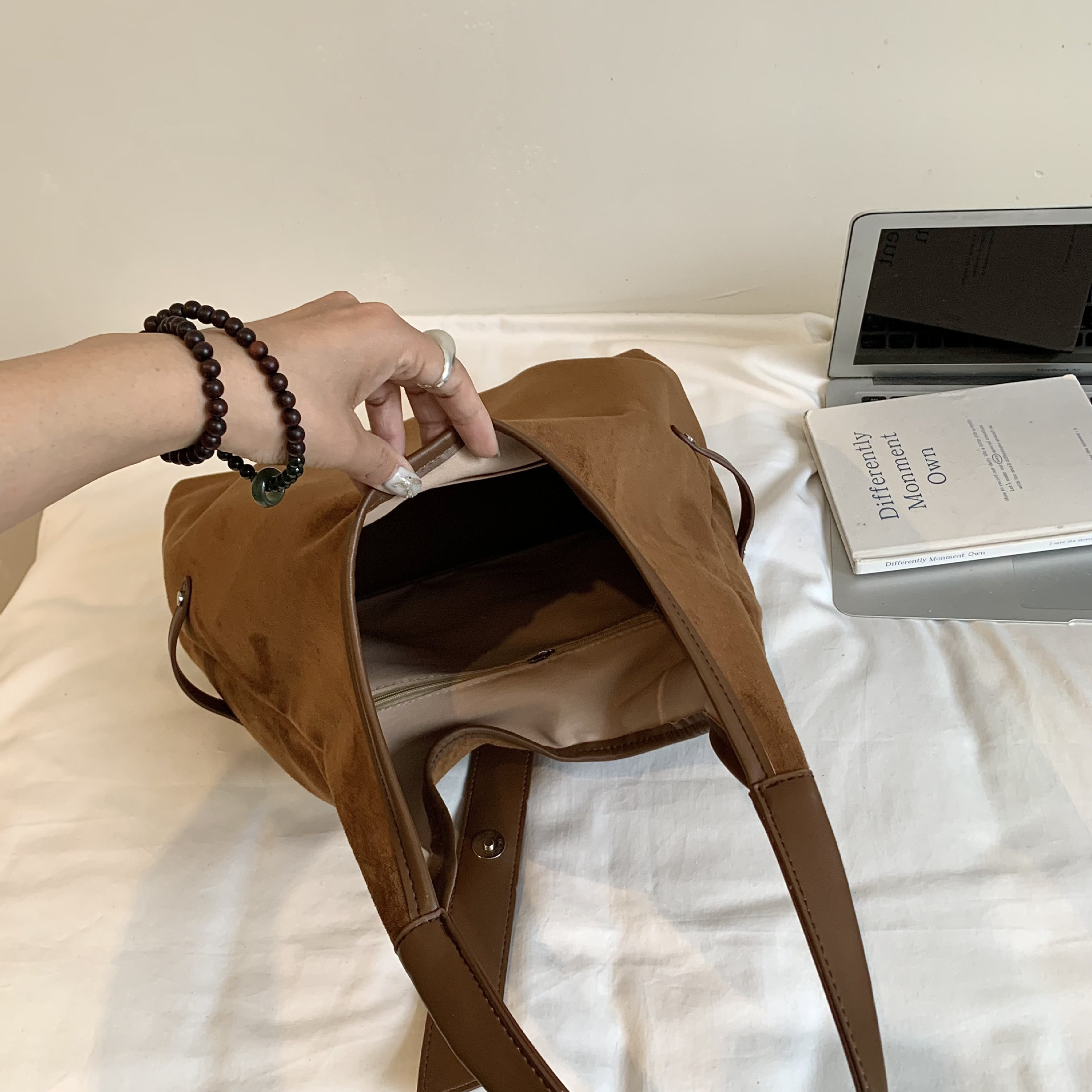 Bolso de Hombro Tote para Axila de Cuero PU con Cierre Magnético para Uso Diario