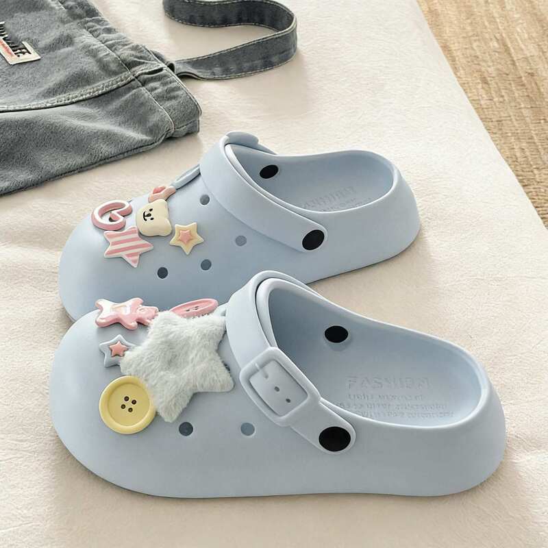 Popular Summer Eva Birkenstock-Style Clogs for Women, Sweet and Fashionable, Lightweight and Comfortable, Integrated Closed-Toe Design