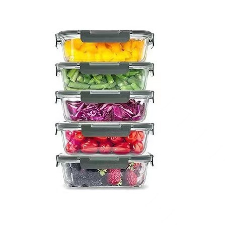 Rectangular high borosilicate [1040ml without grid] 5-piece set