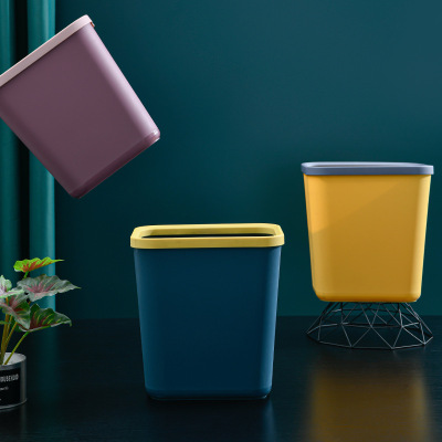 北歐垃圾桶方形家用客廳創意可愛辦公室臥室廚房圾級桶簡約紙簍筒