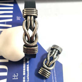 不锈钢复古做旧8字饰品扣 diy皮绳链条手链纽线定位手镯绳扣