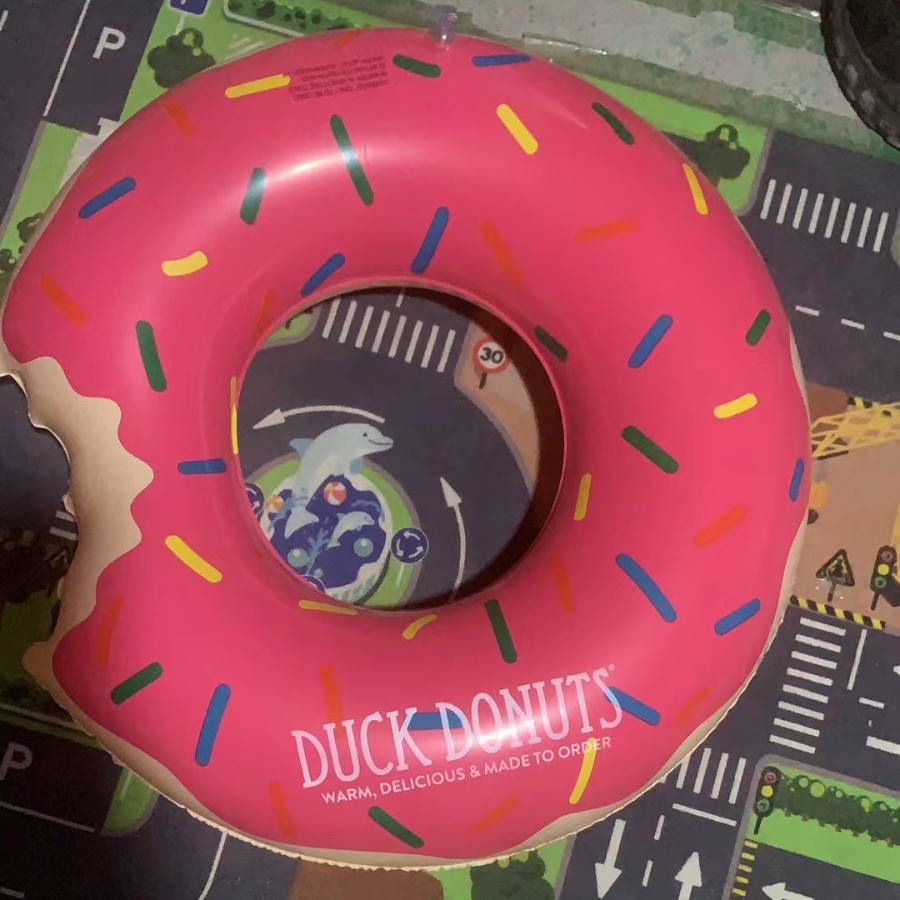 Anillo de natación inflable personalizado LOGO + patrón personalizado anillo de natación de PVC espesado bobbin transfronterizo para nadadores