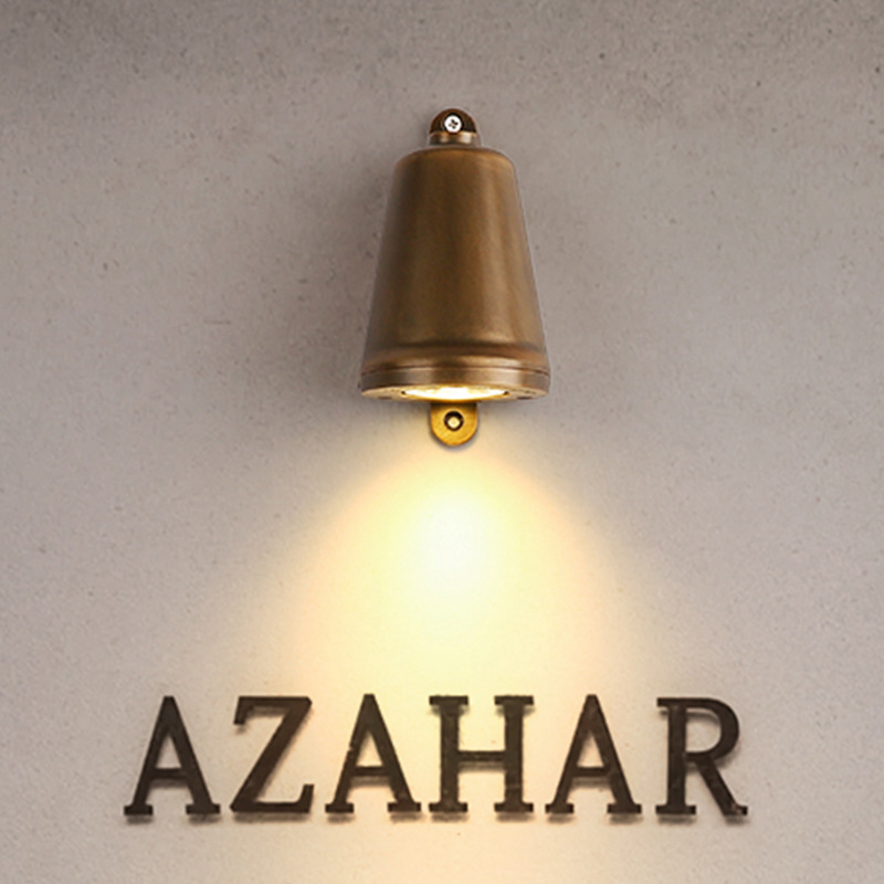 Industrial Style Loft Wall Lamp Outdoor Door Medieval Indoor and Outdoor Corridor Entrance Balcony Charging Cast Aluminum Horseshoe Spotlight