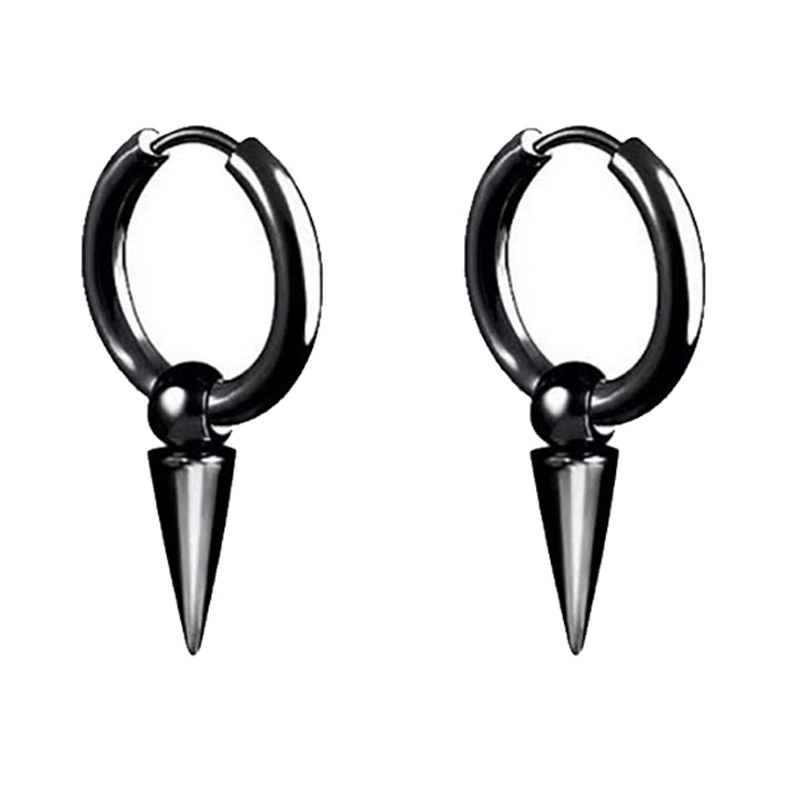 Чёрные серёжки из нержавеющей стали, цепь, подвеска, Aliexpress