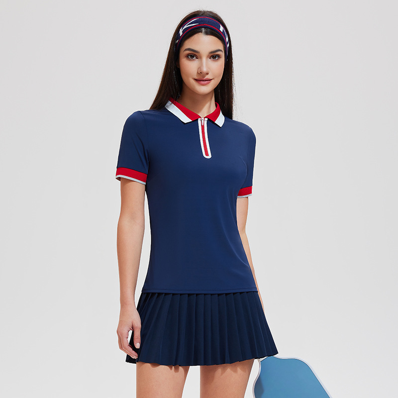 Nuevo conjunto deportivo Caijue para mujer, camiseta polo de manga corta para verano, falda para correr, fitness y tenis.