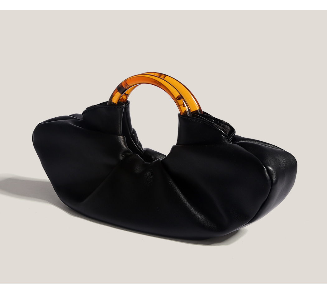 390g Weight Magnetic Buckle Closure Type Ring Handle Strap Type Handbag Bags Type Casual, Daily, Shopping Occasion Pu Leather Material Solid Color Pattern All Seasons Season Women's Gender Classic Style Style Cloud Shape Shape Women's Pu Leather Solid Color Classic Style Cloud Shape Magnetic Buckle Handbag 5