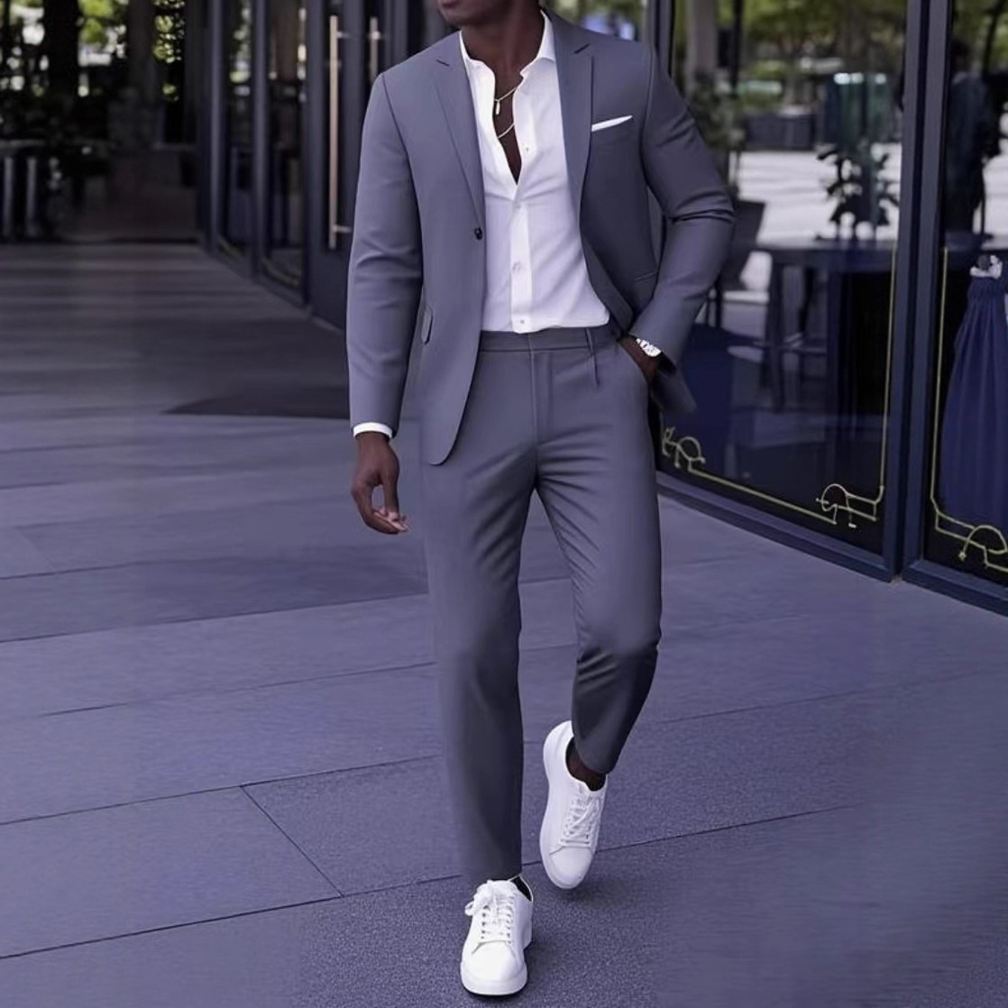 Upgraded Suit Men's Suit Groom Wedding Dress Men's Professional Formal Wear Business Slim Suit Two-Piece Suit