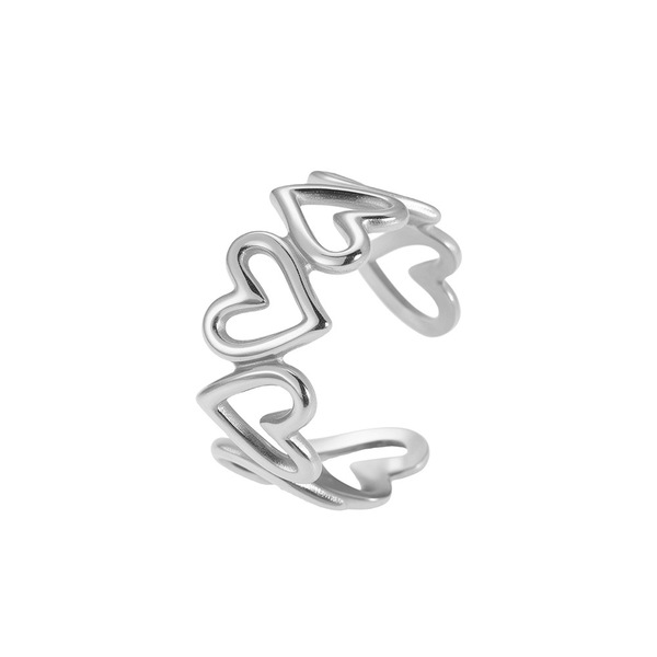 Retro fashionable ring stainless steel heart shaped