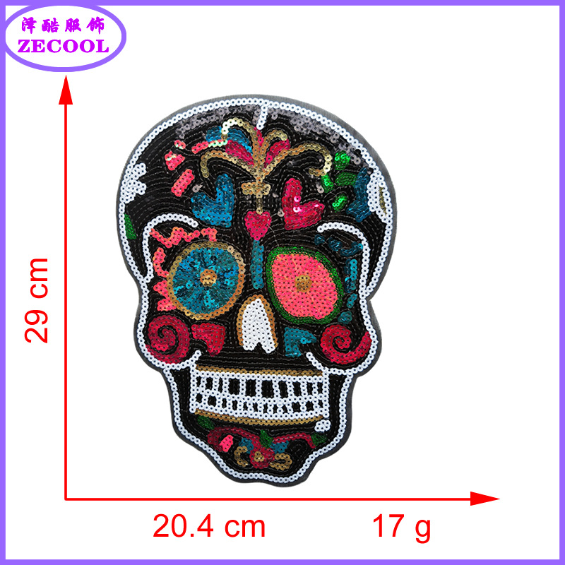 Moda tela bordado accesorios de ropa bordado perlas chicas calaveras mexicanos personajes sequillas bordado accesorios de ropa