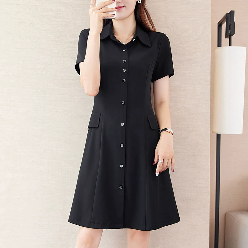 351 платье 2023 Женщины Лето Новое высококачественное пухлая девушка Живот Тонкий темперамент воротник рубашки 200 кг Большие размеры для женщин