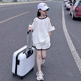 女童夏季运动套装中大童女孩洋气超好看短袖短裤儿童夏装两件套潮