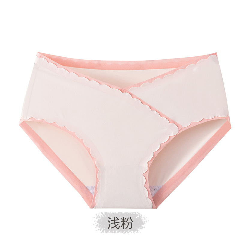 Ropa interior de las mujeres embarazadas Algodón puro entrepierna antibacteriana cintura baja vientre soporte embarazada temprano, período medio y tardío entrepierna de algodón sin costuras más tamaño pantalones cortos de las mujeres embarazadas