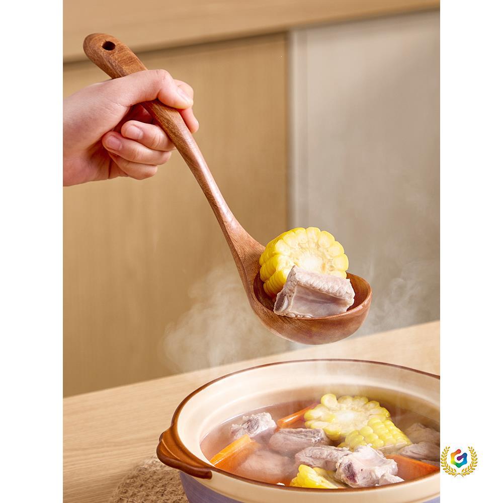 ✅汤勺大号家用无漆无蜡木质长柄勺子食品级耐高温舀汤勺盛粥稀饭