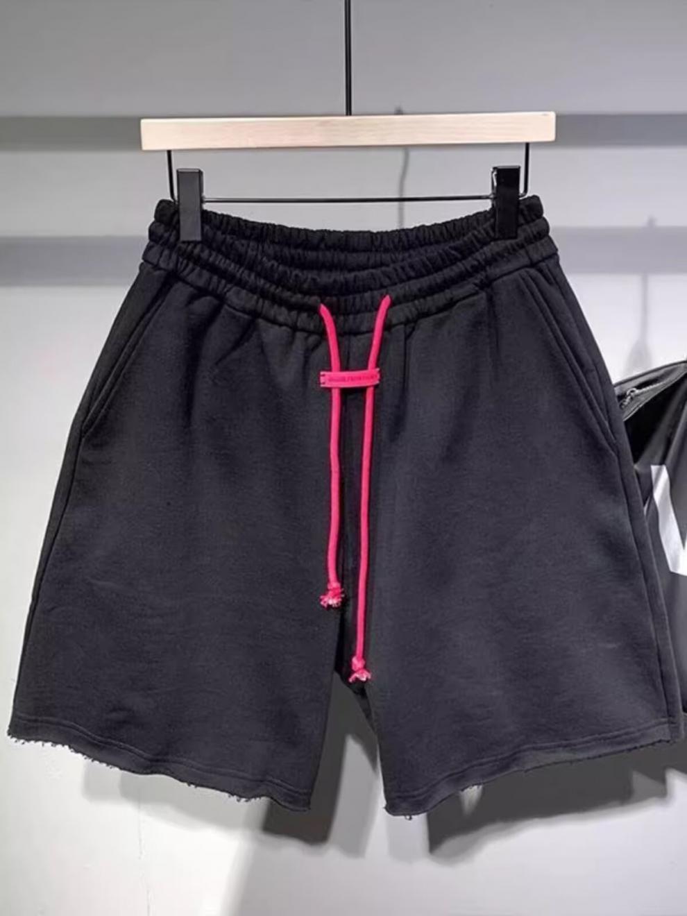 Youth Fashion Mid-Calf Drawstring Shorts Loose Fit 5-Pocket Casual Athletic Teen Boys Summer Streetwear_viptrois.com