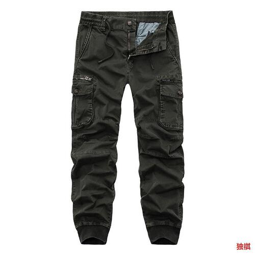 Commonly available, large size men's trousers, fashionable overalls, European and American men with small feet 8017
