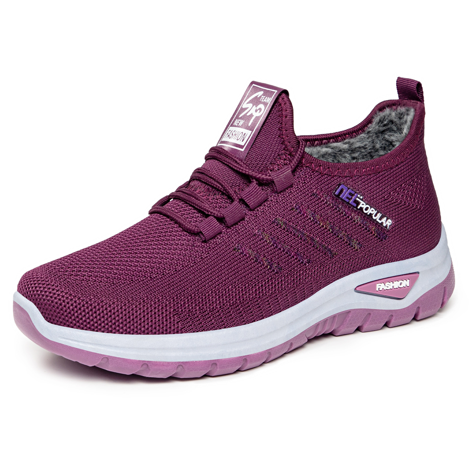 Zapatos de algodón de invierno de mujeres nuevas botas de algodón de mujer con suela suave y poco profunda, botas de nieve de mujer cálidas y cómodas.
