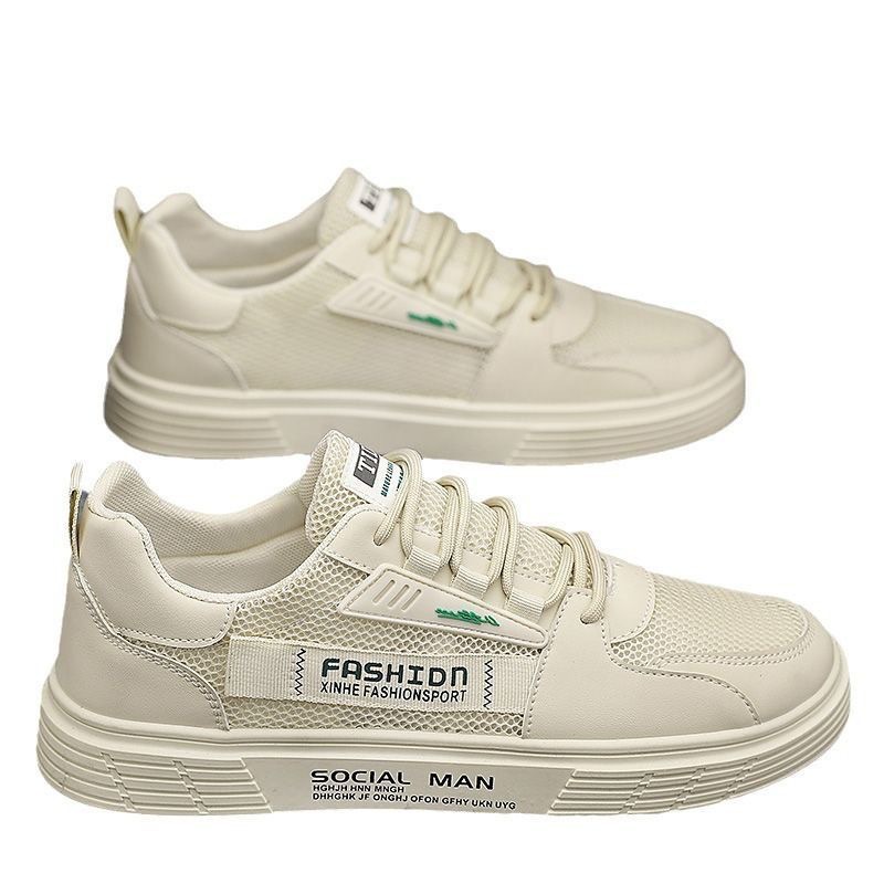 Zapatos de hombre 2024 nuevos zapatos blancos transpirables de verano tendencia versátil zapatos de malla zapatos deportivos casuales juveniles de moda