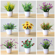 家居摆件仿真花假花小盆栽室内装饰花干花套装餐桌塑料花盆景套装