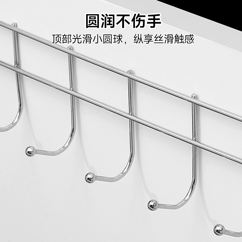 ステンレス製キャビネットドアバック5フック収納カードホルダーフックキッチンパンチフリースパチュラ収納排水ラック|undefined