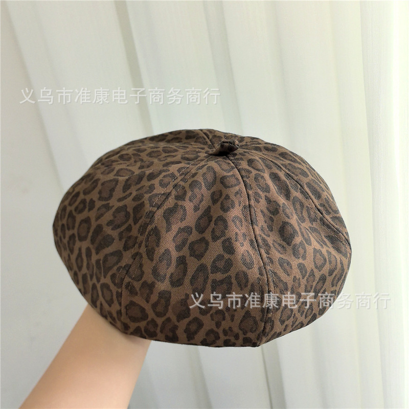 美式复古豹纹贝雷帽女2025新款辣妹时髦气质百搭显脸小画家帽子潮|undefined