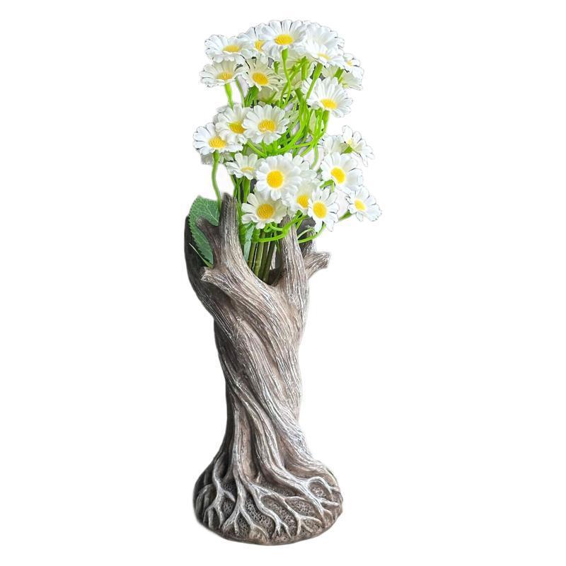 ホームリビングルーム用のクロスボーダーホットスタイルの花瓶装飾品、クリエイティブな木の幹の装飾品、デスクトップ樹脂模擬花、ガーデン屋外装飾品|undefined