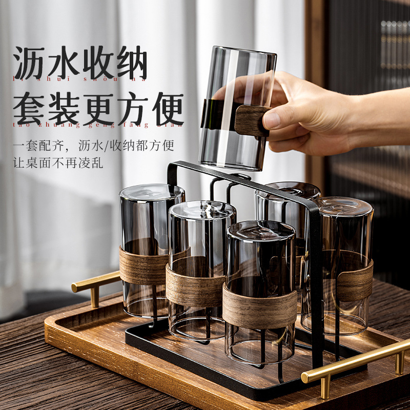 Nueva taza de agua de vidrio resistente a altas temperaturas china, sala de estar doméstica, tetera de té de lujo ligera y de alta calidad