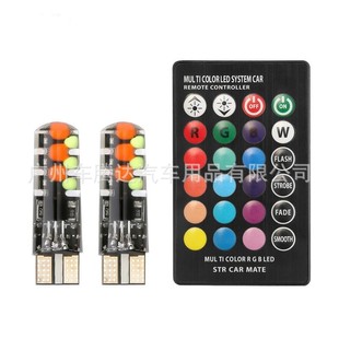 Car Led Colorful T10 Rgb Cob Width Light Colorful Flashing Light Multiple Modes Car Driving Remote Control Light