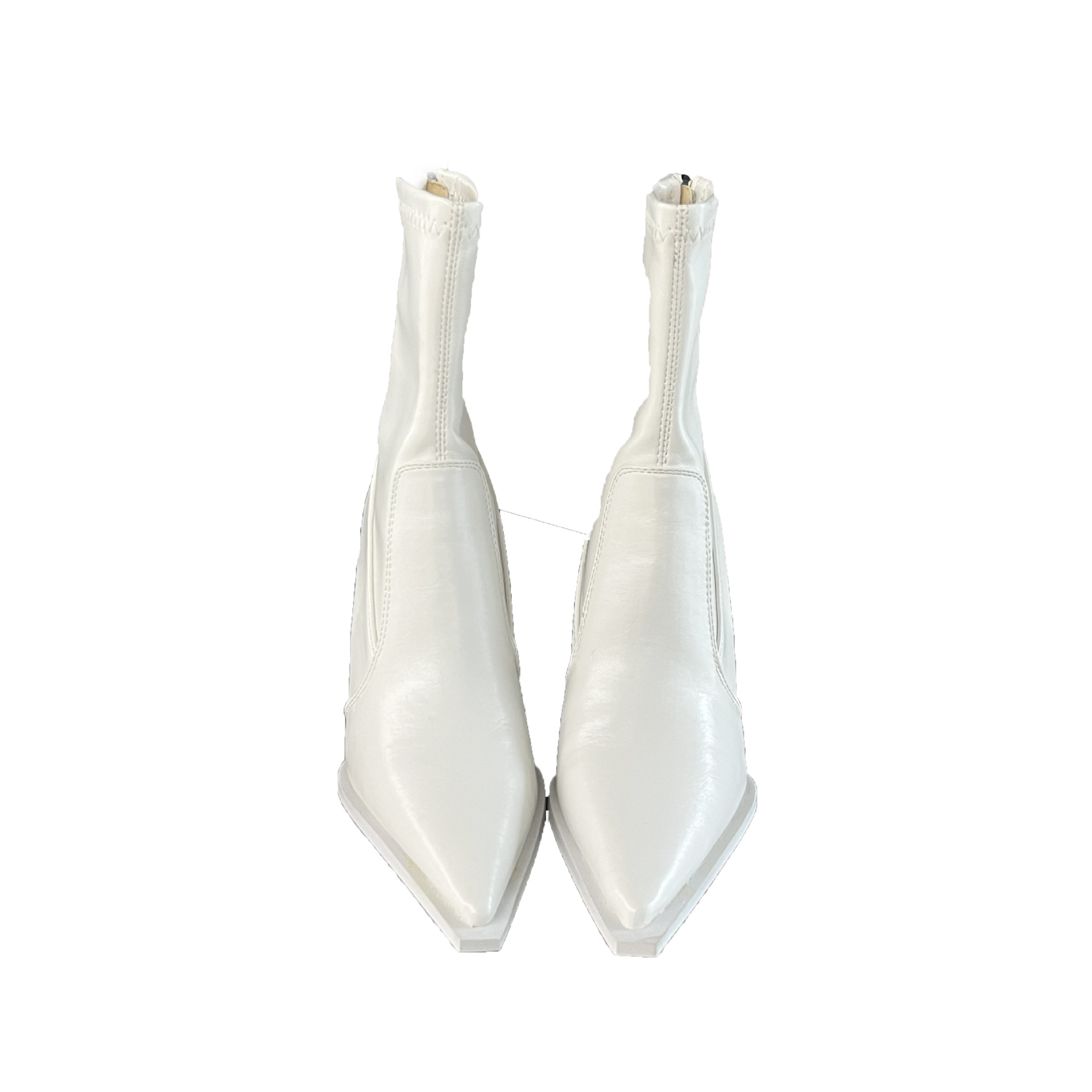 2024 Autumn and Winter New Style High Slim Short Women's Back Zipper Pointed Thin Heel Motorcycle Boots_voghion.com