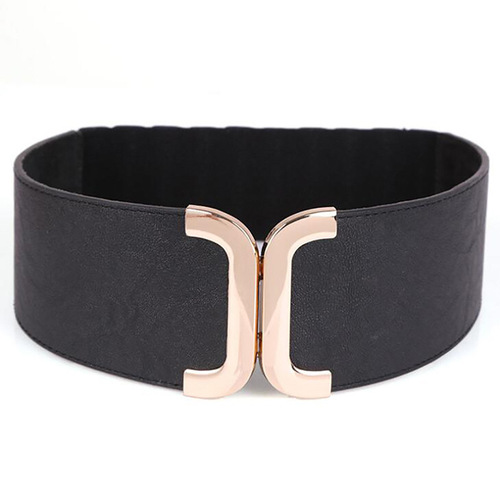 Simple body shaping women's wide belt fashion solid color elastic elastic waist belt dress decorative women's girdle