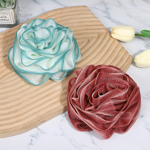 Factory Direct Supply Creative New Rose Gradient Bath Flowers PE Material Does Not Deform Unique Design Sensibility Bath Ball