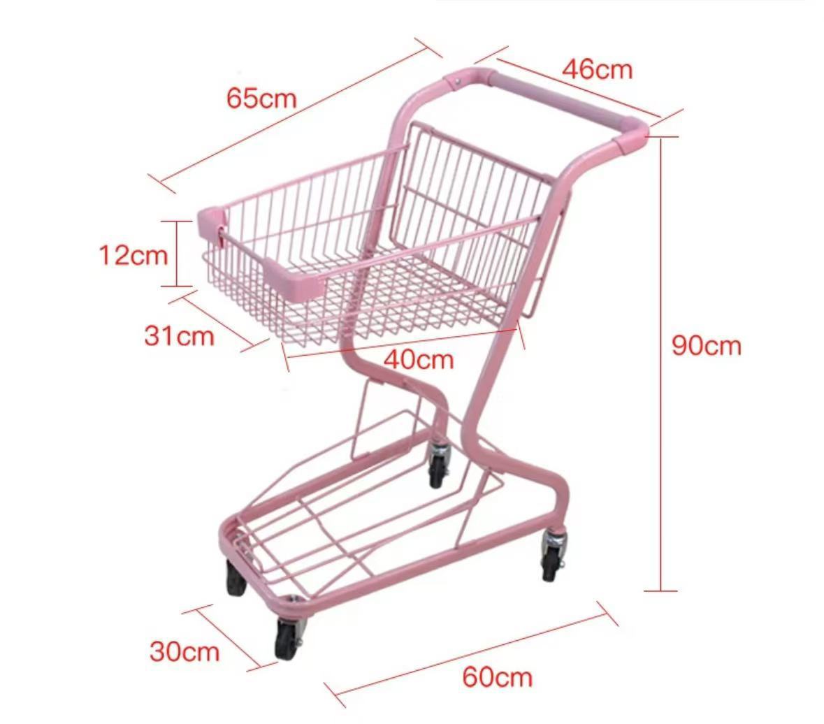 Carrito de compras de supermercado de doble capa, carrito de bar, carrito KTV, carrito rosa, máquina de muñecas.