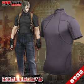 人气生化危机4里昂T恤 游戏cosplay服装里昂衣服紧身户外战术T恤