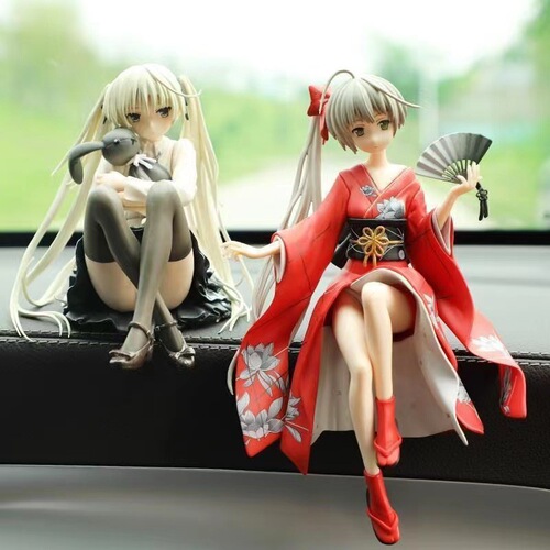 Anime-style two-dimensional beautiful girl car center console ornament, Qiongmei figurine, computer case doll, hugging rabbit Qiongmei merchandise