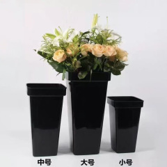 Plastic Flower Pot Black and White Wake-up Flower Pot Fresh Flowers Rose Water Culture Vase Flower Pot Durable Wholesale for Flower Shop