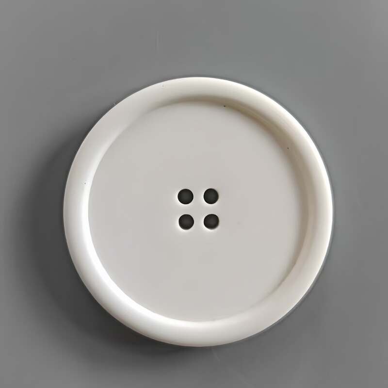 Wholesale Extra-Large Resin Buttons, White Four-Hole Thin-Edged Buttons, Clothing Accessories, Decorative Buttons for Trench Coats and Suits