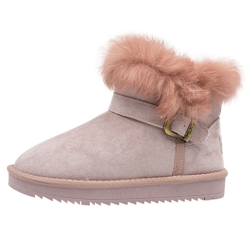 Backforce botas de nieve de lana sólida de invierno para mujeres nuevos zapatos de algodón simples y versátiles para detectar fugas de viajes viajeros zapatos de limpieza