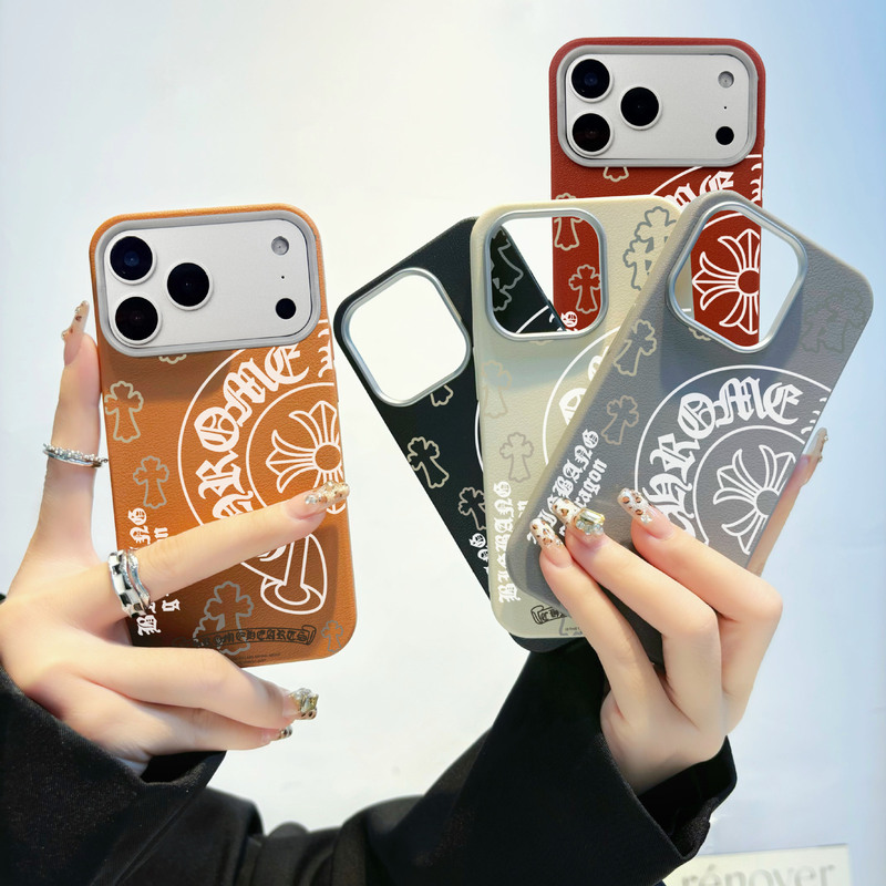 Suitable for iPhone 17 Pro Max Phone Case, iPhone 15, 13, 11, 12, 14 Leather Texture Soft Protective Cover, Crow Heart 16