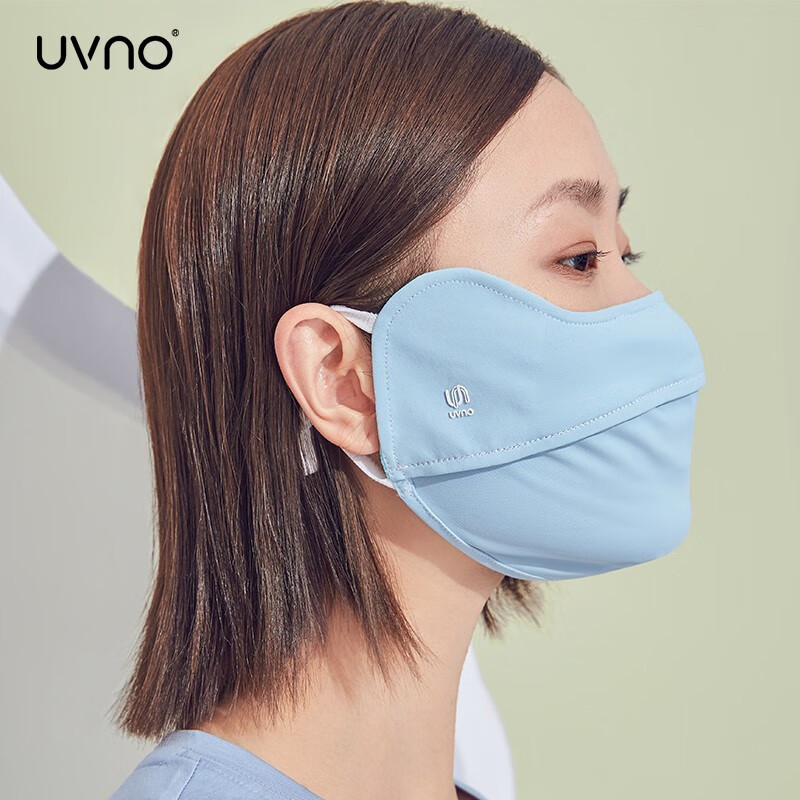 Máscara de protección solar de seda helada KK&uvno para mujer, anti-UV, máscara facial completa fina para verano, transpirable con efecto 3D estéreo