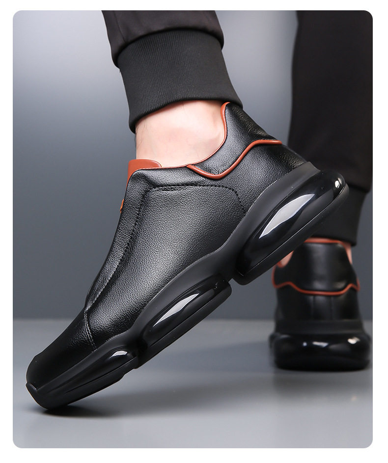 Giày sneaker nam da bò cổ thấp gót 3–5 cm đế cao su chống trượt thoáng khí — 1158 màu nâu, 1159 màu đen chi tiết 12