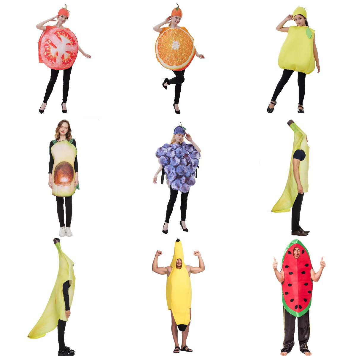 Halloween Spot Ropa de juego de frutas para padres e hijos de varios estilos Juego de roles para adultos Actuación en el campus para niños Ropa del día del niño