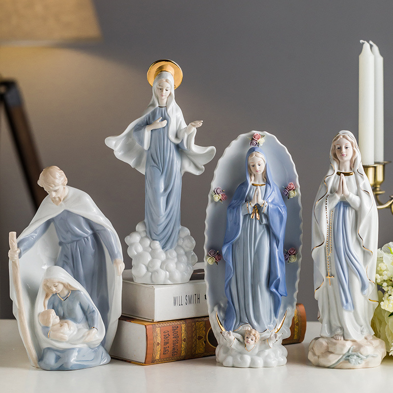 ALI6圣像圣物圣母若瑟玛利亚教堂家庭雕像雕塑陶瓷礼品饰品工艺品