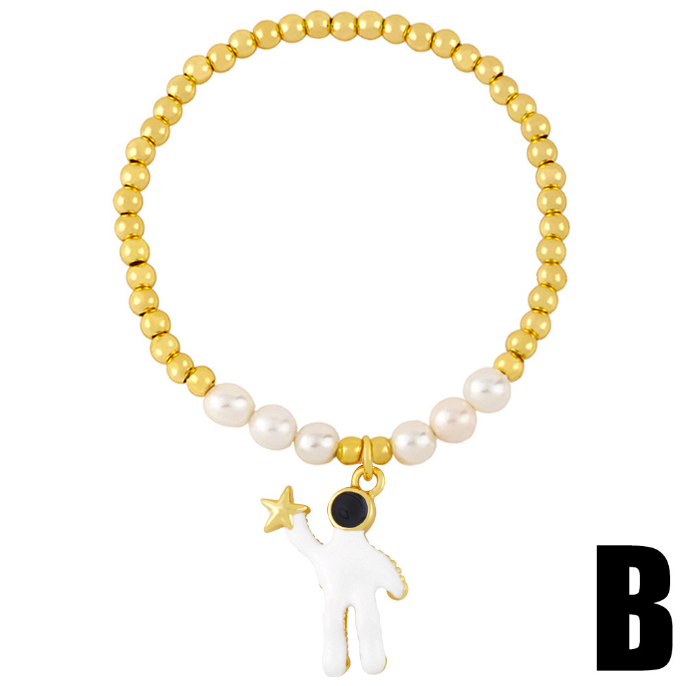 Bracelet De Perles De Couple D&#39;astronaute Bracelet Élastique De Perles Rondes display picture 5
