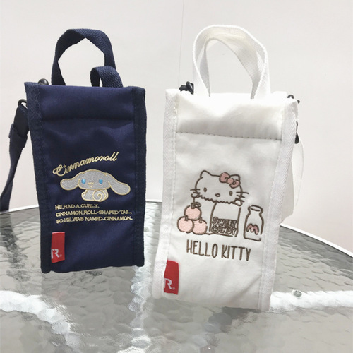 Japanese cartoon cinnamon dog water cup bag handbag storage bag crossbody bag simple versatile kettle protective cover