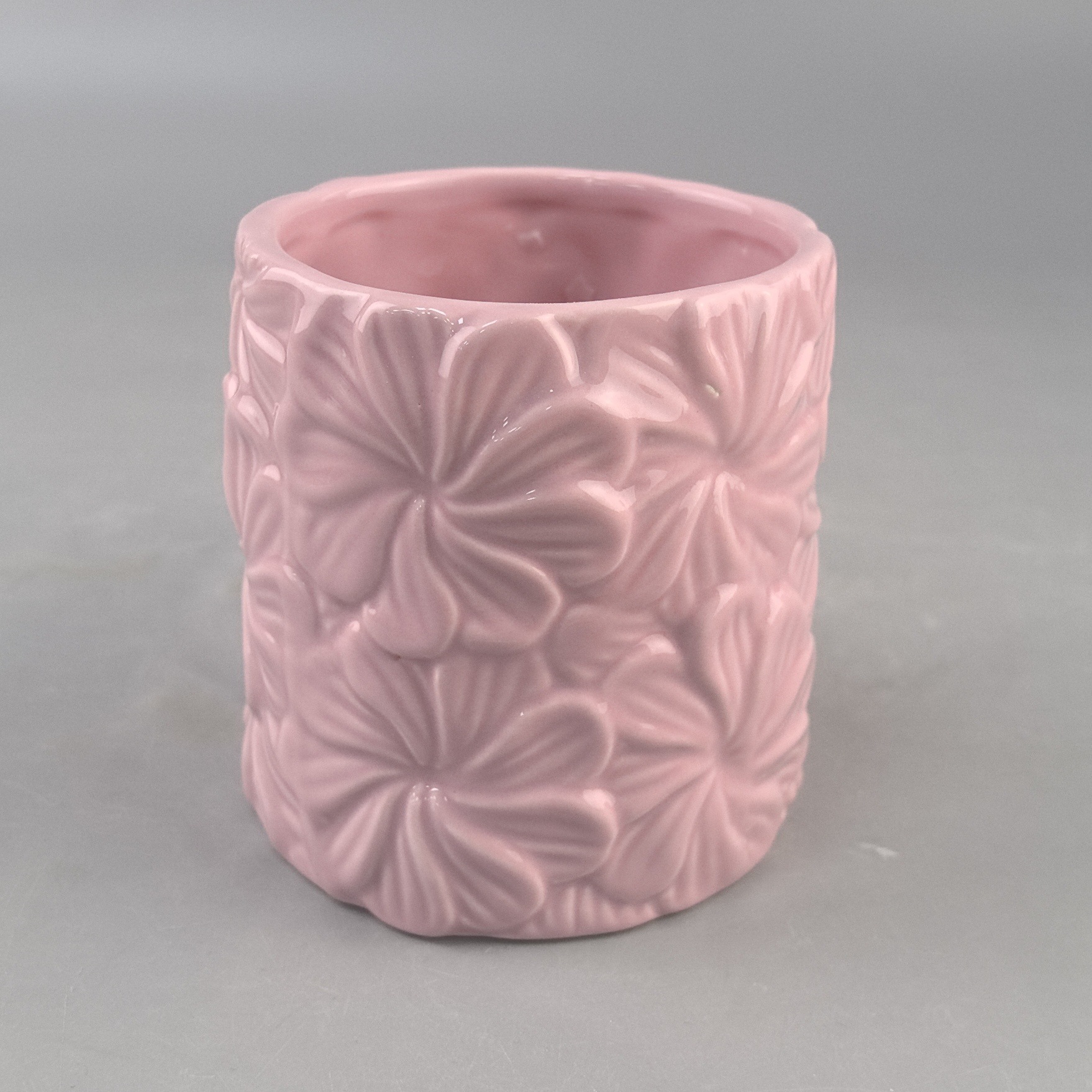 Creativo, de alto valor, exquisito, tierno rosa, flor en relieve, taza de cerámica, niña, primavera, taza de café para el hogar, agua potable