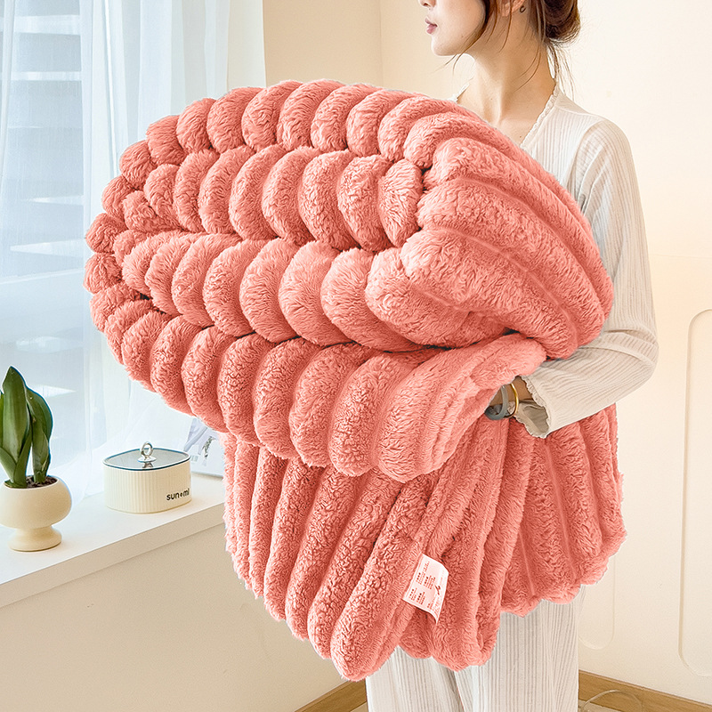 2026 nuevo gramo de doble capa imitación mantas de invierno grueso mantas de siesta caliente de oficina mantas de cubierta doméstica