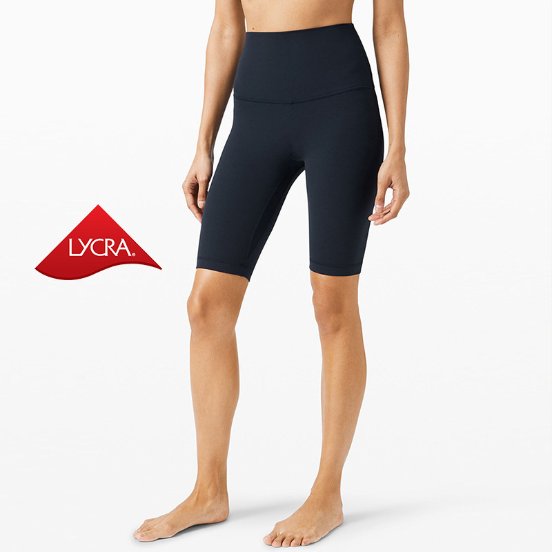 Nude Lulu Yoga Shorts Women's Fitness Pants with Label High Waist Tight Elastic Align Sports 8' Tight Shorts