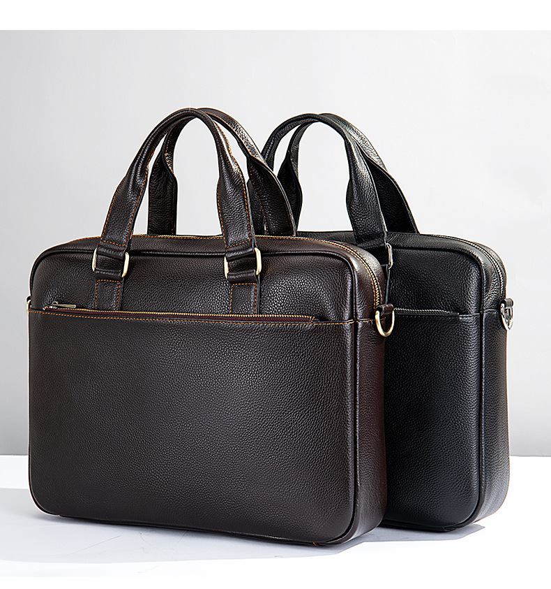 Premium Leather Briefcase For Men Large Laptop Business Handbag_voghion.com